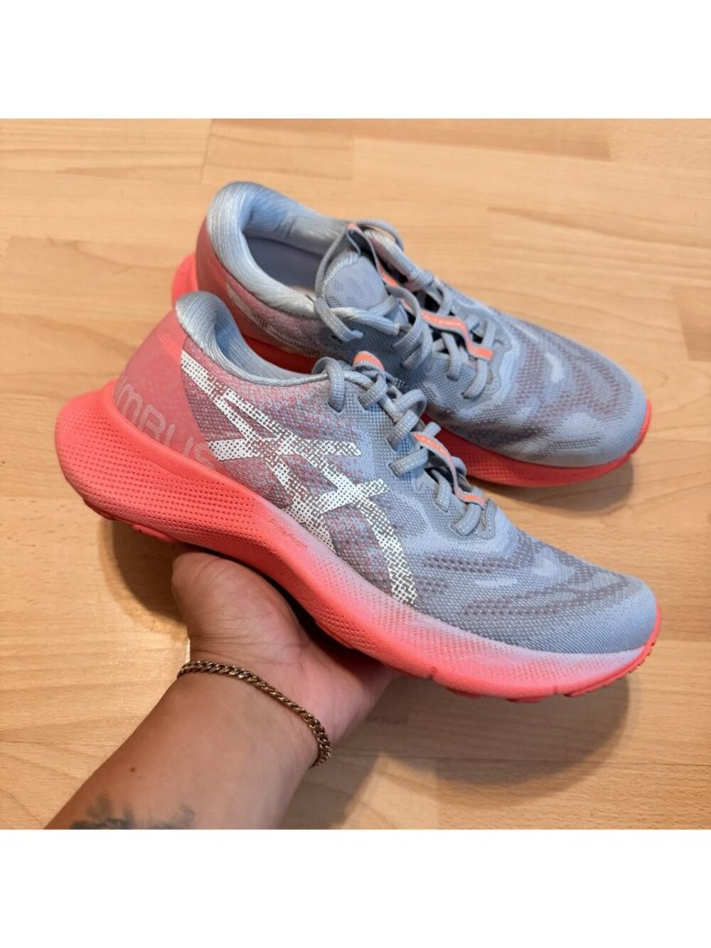 ASICS Women's GEL-Nimbus Lite 2 Gray Coral Running Shoe Sneaker 1012A882 Sz 9.5
